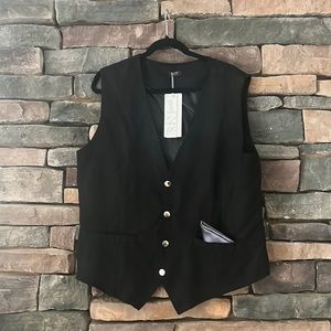 Men’s Black Velvet Dress Vest Size Large